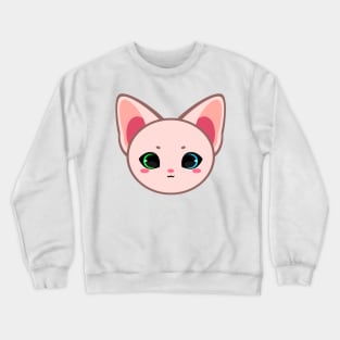 Cute Two Colored Eyes Sphynx Cat Crewneck Sweatshirt